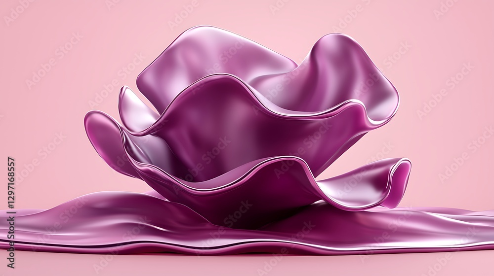 Elegant Fluid Design in Pink with Soft Petals and Undulating Waves of Texture Elegant Fluid Design in Pink with Soft Petals and Undulating Waves of Texture