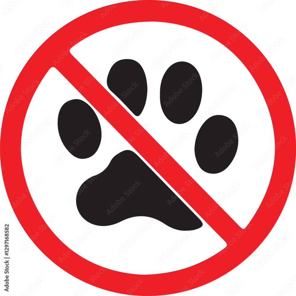 No Pets Allowed Sign, Prohibiting Animals from Entry No Pets Allowed Sign, Prohibiting Animals from Entry