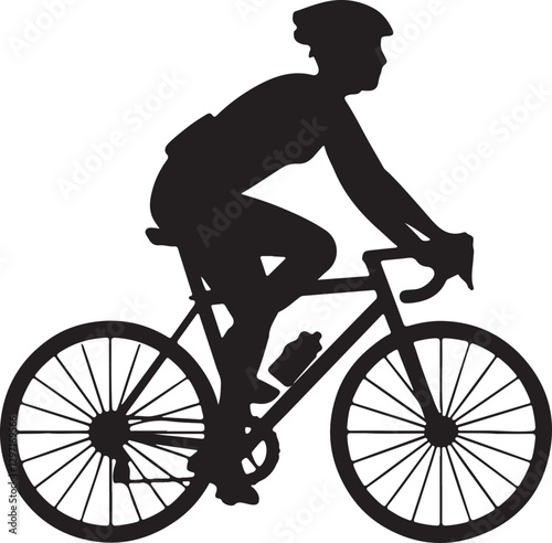 Cyclist Silhouette Vector - Road Bike Rider Illustration