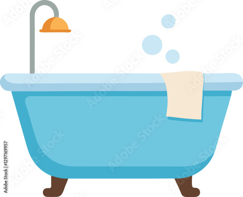 bathtub vector, vector and illustration, vector style