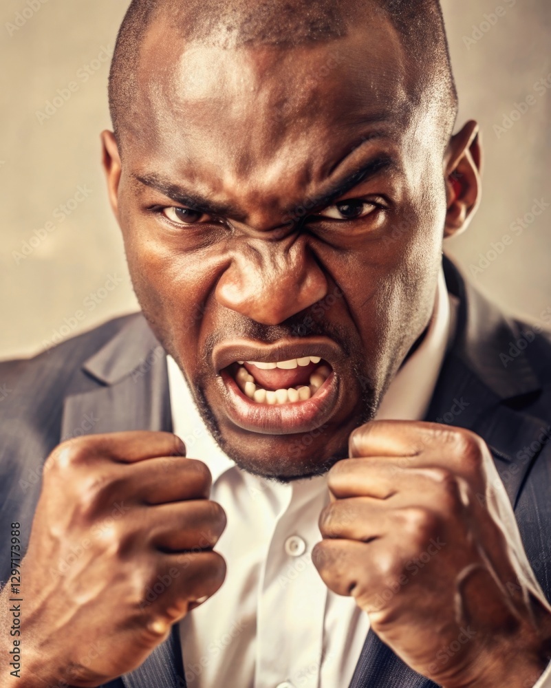 Frustrated black businessman in suit intense urban office portrait photography Frustrated black businessman in suit intense urban office portrait photography