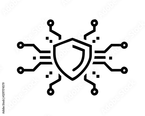 An abstract shield connected with lines representing network security and protection, emphasizing the importance of cybersecurity.