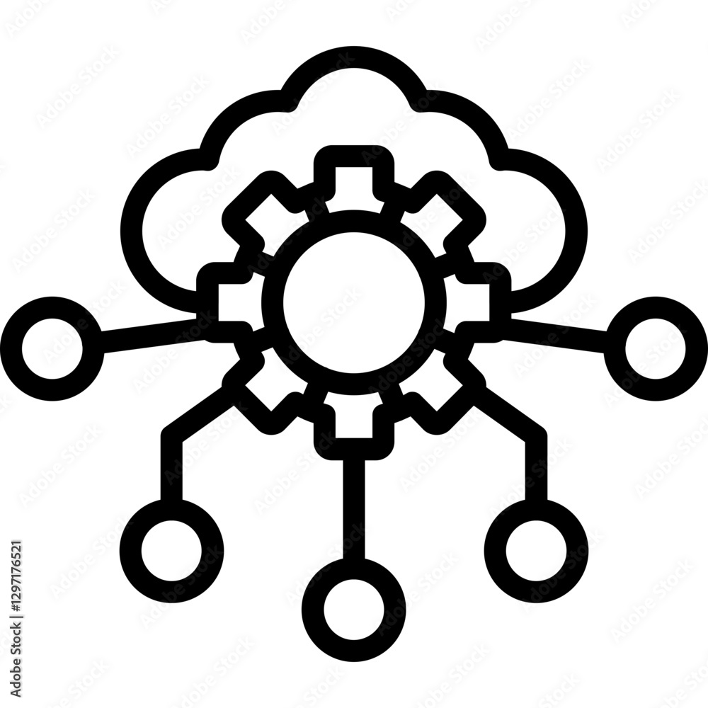 Obraz premium Cloud Integration Icon