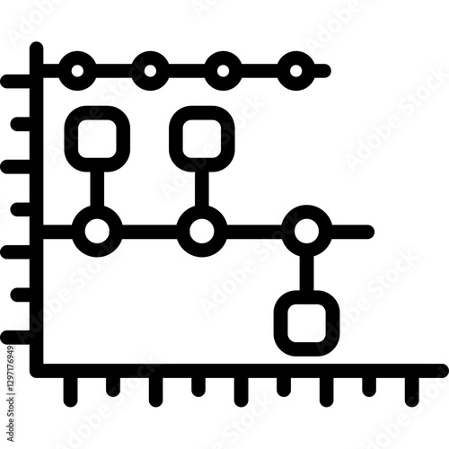 Step Line Chart Icon