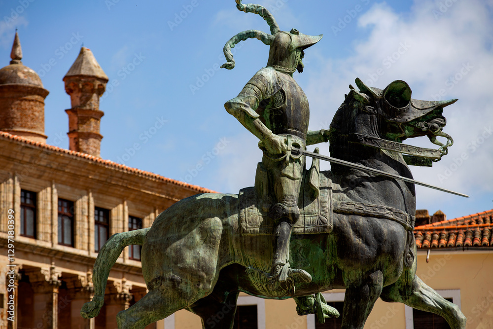 Obraz premium Estatua de Pizarro en la plaza de Trujillo