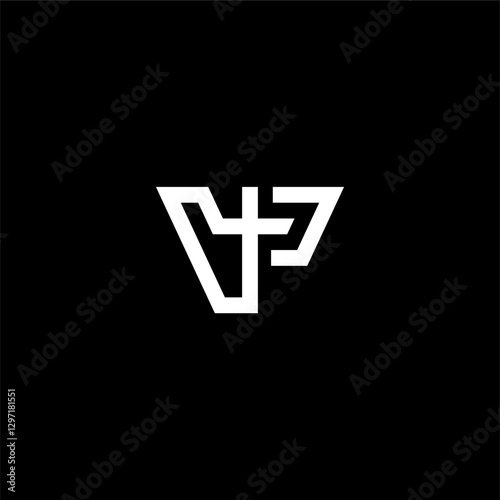 minimalist Letter VP cross or V cross logo concept vector icon