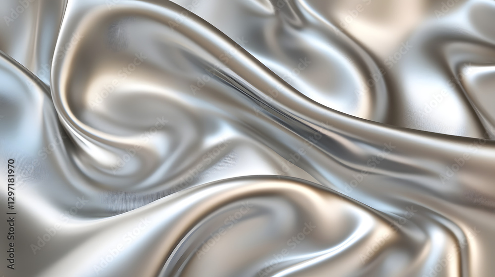 A digital art background featuring a sleek, silver satin texture with smooth curves
A digital art background featuring a sleek, silver satin texture with smooth curves
