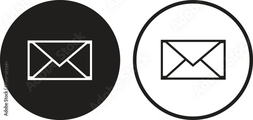 E mail or inbox icon symbol line, flat set. social design vector