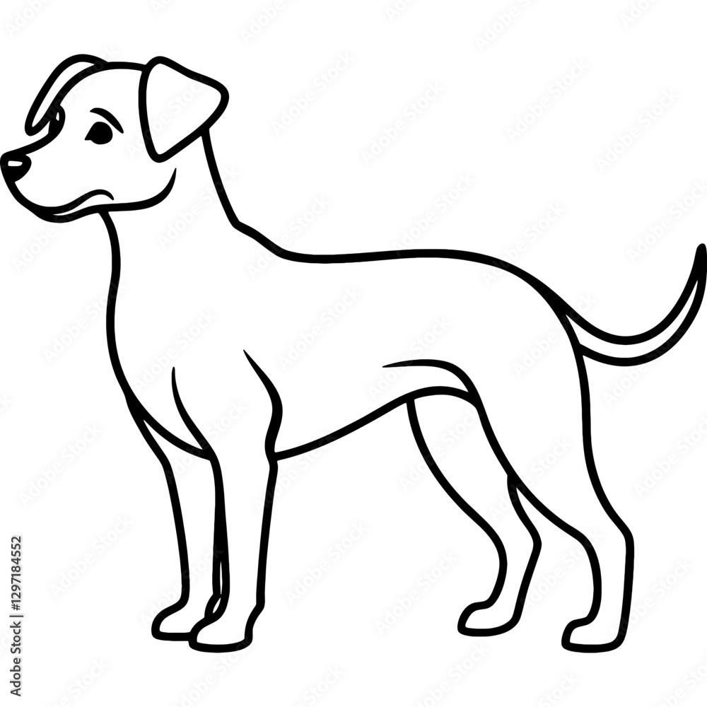 dog black line art vector, Simple bold outline Design vector icon with white background. Pet animal vector dog black line art vector, Simple bold outline Design vector icon with white background. Pet animal vector