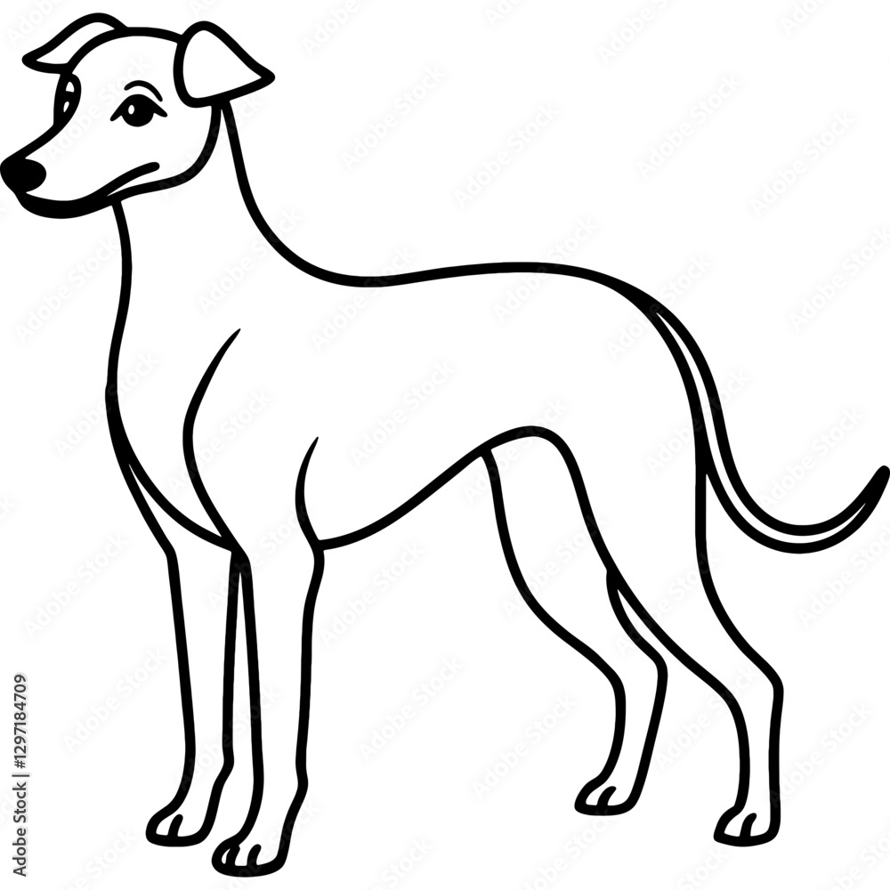 dog black line art vector, Simple bold outline Design vector icon with white background. Pet animal vector dog black line art vector, Simple bold outline Design vector icon with white background. Pet animal vector