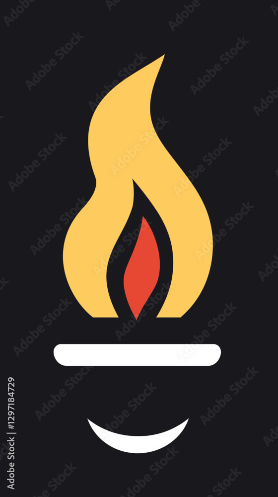 Minimalist Olympic Flame Pictogram in Flat SVG Vector Style for Sports Graphics Minimalist Olympic Flame Pictogram in Flat SVG Vector Style for Sports Graphics