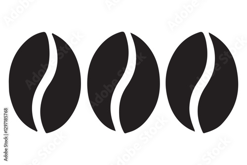 Three Coffee Beans Silhouette Graphic for Coffee Lover Designs
