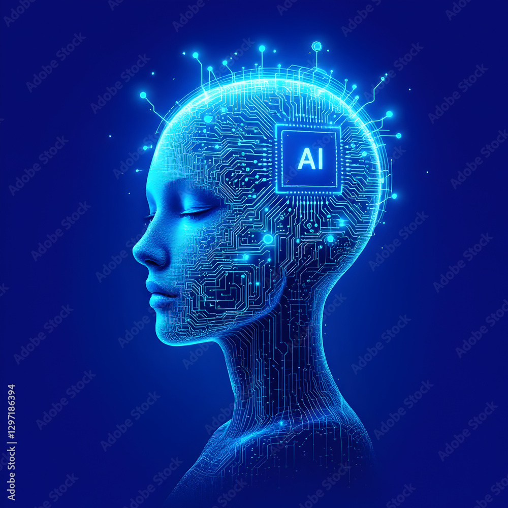Obraz premium Advanced Artificial Intelligence Circuit