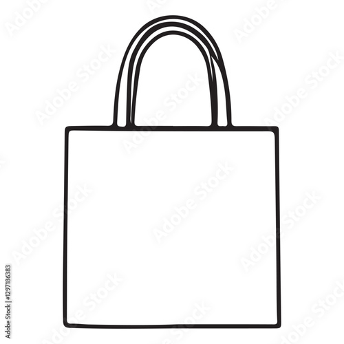 Reusable Fabric Shopping Bag Illustration Promotes Eco Friendly Lifestyle Choice
