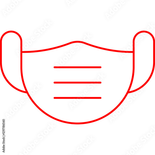 Surgeon's Face Mask single vector icon illustration