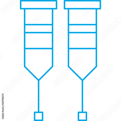 Crutches single vector icon illustration
