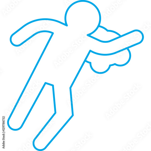 Deadbody Print single vector icon illustration