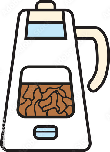 Elegant coffee kettle icon, ideal for coffee preparation, kitchen, and homebrew-related designs. A stylish and functional coffee tool.