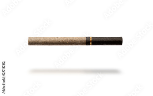 Luxury herbal pre-roll in premium black and gold design, isolated on a white background. High-quality cannabis product for medical or recreational use, perfect for dispensary branding and advertising.