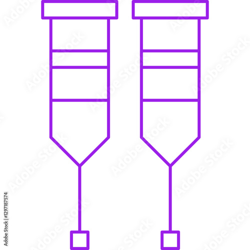 Crutches single vector icon illustration