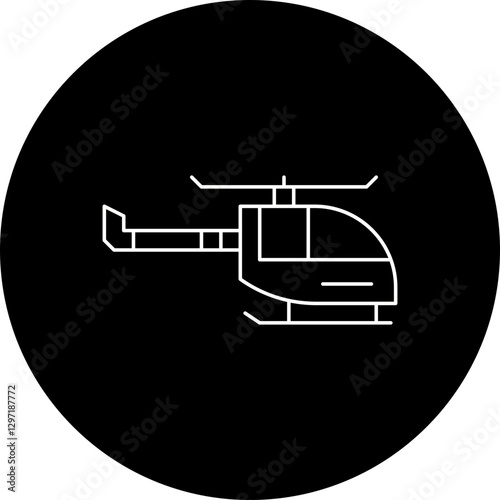 Helicopter single vector icon illustration
