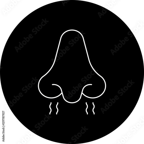 Nose single vector icon illustration