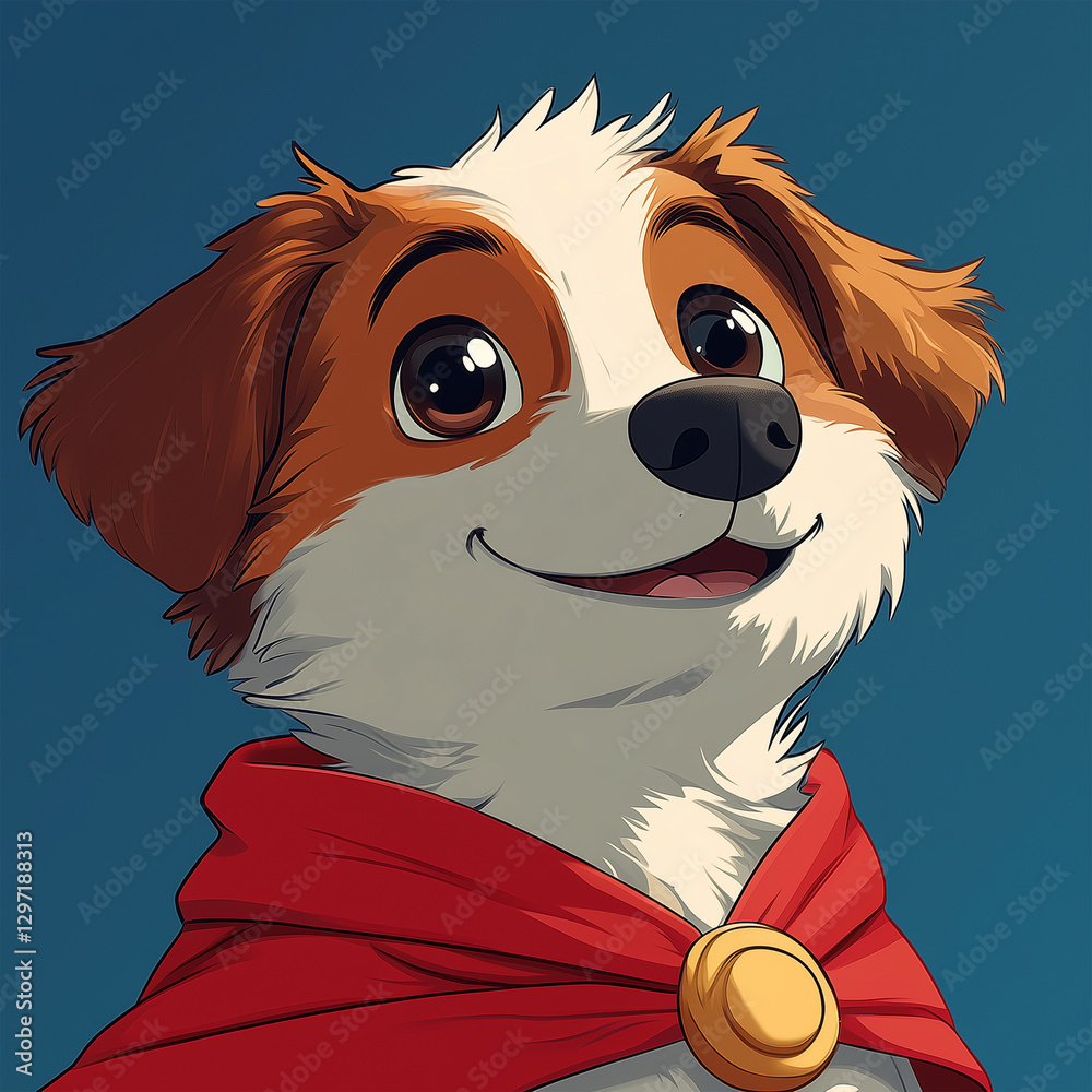 Obraz premium A dog avatar wearing a superhero cape generative AI