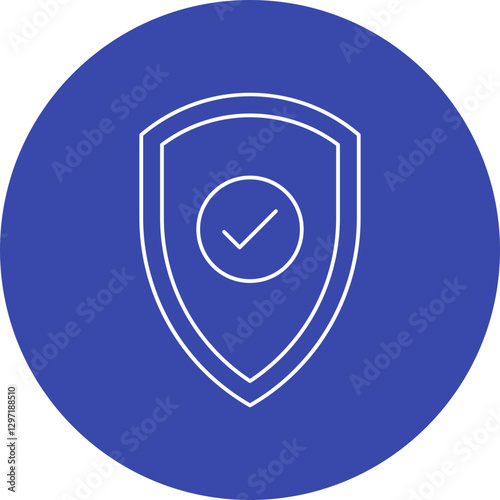 Shield single vector icon illustration
