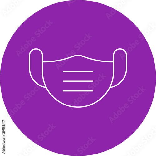 Surgeon's Face Mask single vector icon illustration