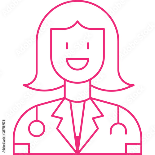 Doctors single vector icon illustration