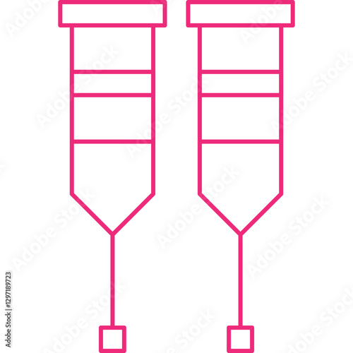 Crutches single vector icon illustration