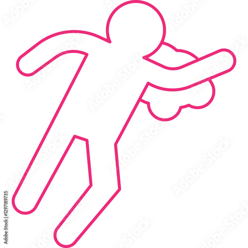 Deadbody Print single vector icon illustration