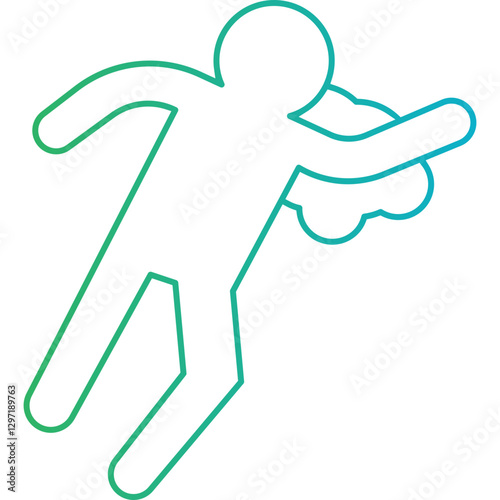Deadbody Print single vector icon illustration