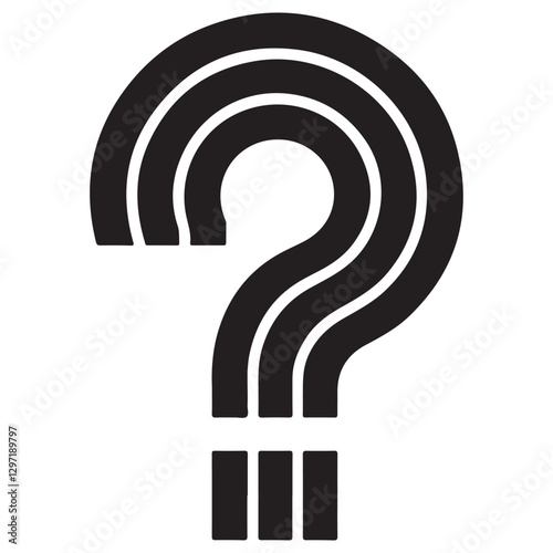 Modern and Stylish Question Mark with Bold Lines Vector Art