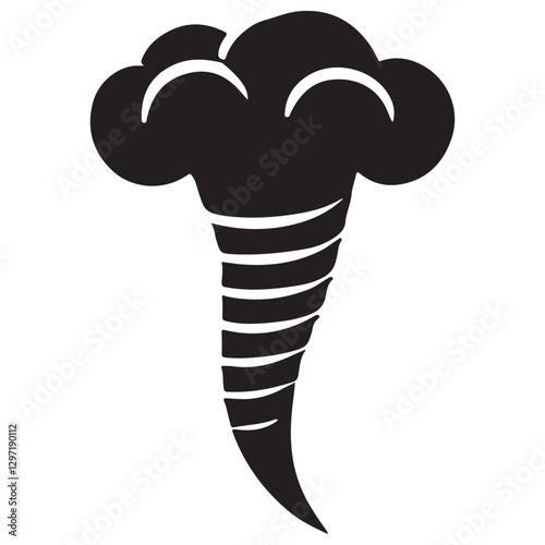 Tornado Silhouette Vector Graphic for Weather and Disaster Themes