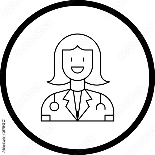 Doctors single vector icon illustration
