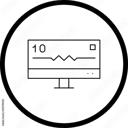 ECG Monitor single vector icon illustration