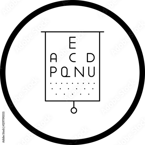 Eyes Checkup Board single vector icon illustration