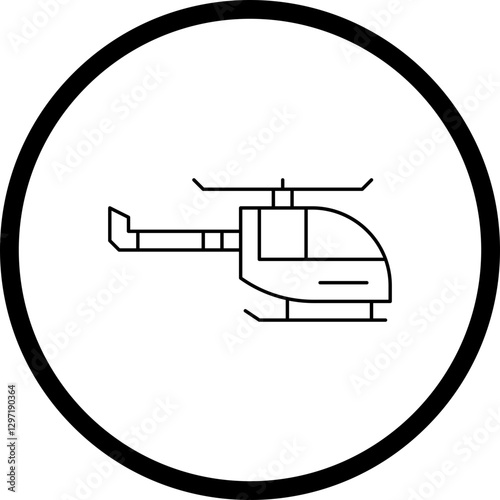 Helicopter single vector icon illustration