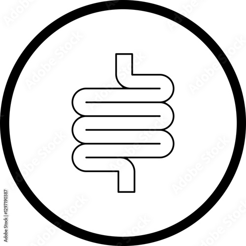 Intestines single vector icon illustration