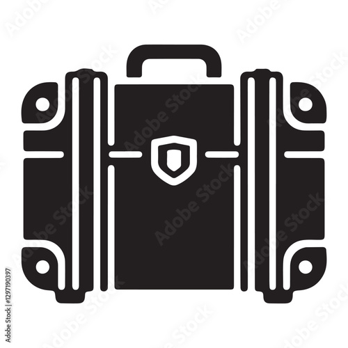 Vintage Suitcase Silhouette Illustration for Travel and Luggage Concepts
