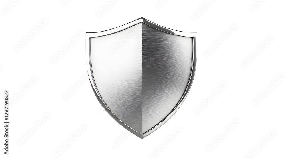 A simple silver shield with rounded edges and corners, set against a white background
A simple silver shield with rounded edges and corners, set against a white background