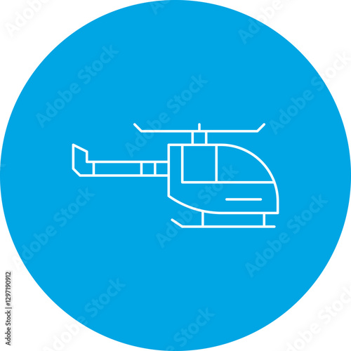 Helicopter single vector icon illustration