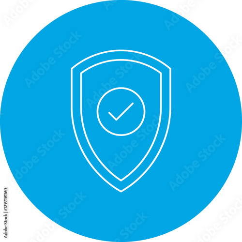 Shield single vector icon illustration
