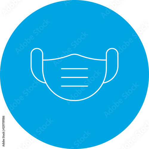 Surgeon's Face Mask single vector icon illustration
