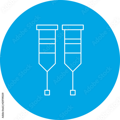 Crutches single vector icon illustration