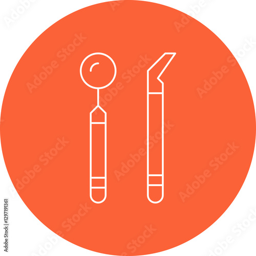 Dentist Tool III single vector icon illustration