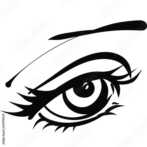 Handdrawn doodle eye icon. Hand drawn black sketch. Sign symbol