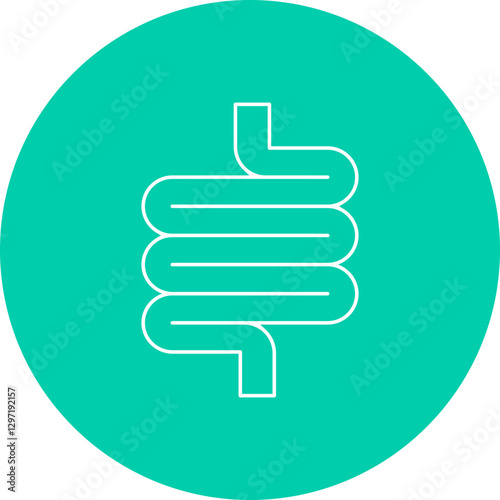 Intestines single vector icon illustration