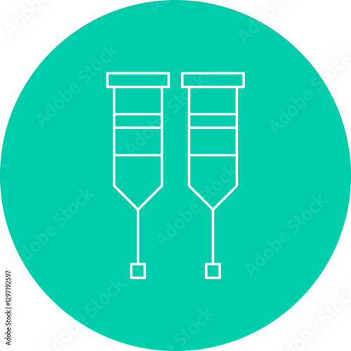 Crutches single vector icon illustration